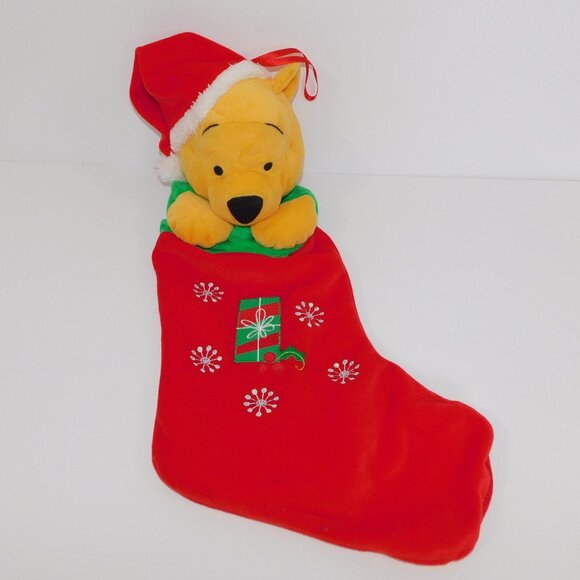 VTG Disney Winnie the Pooh 22" Plush Velour Feel Christmas Holiday Stocking - Picture 6 of 6